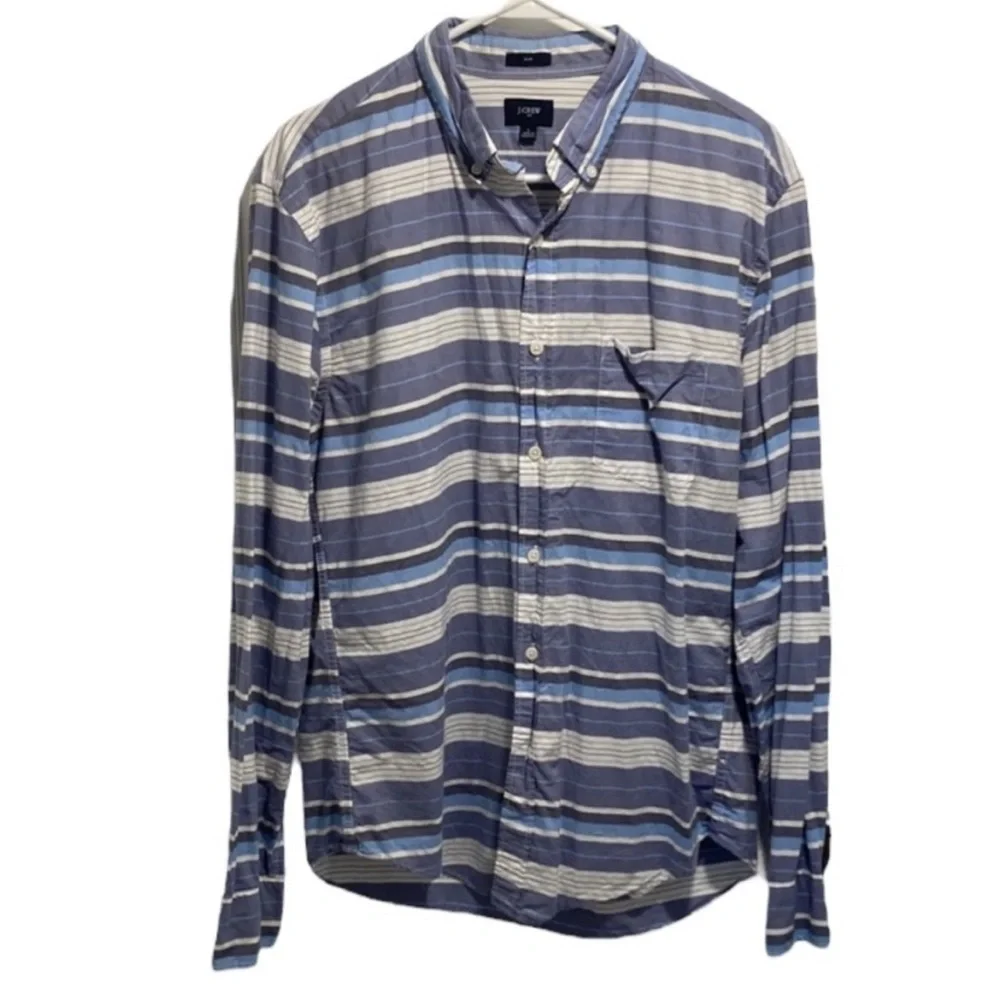 J. Crew Blue Striped Men's Shirt